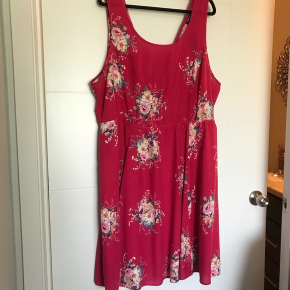 torrid | Dresses | Nwt Torrid Pink Floral Tieback Mini Dress | Poshmark